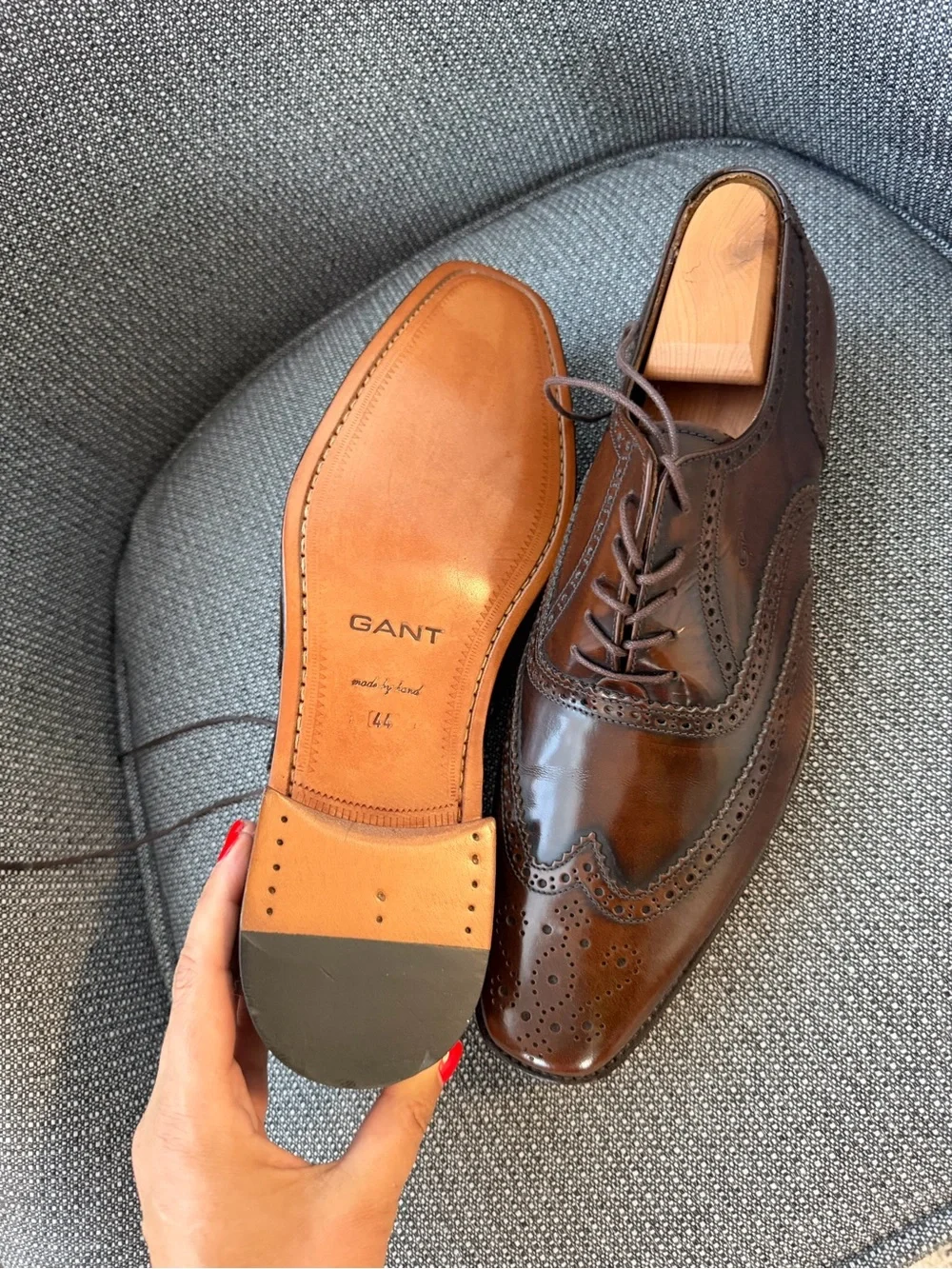 Gant Brown Leather Brogue Derby Shoes